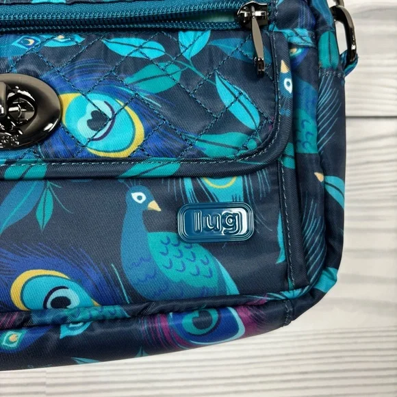LUG Switch Convertible Crossbody Bag RFID NWT Peacock Print - Picture 3 of 13
